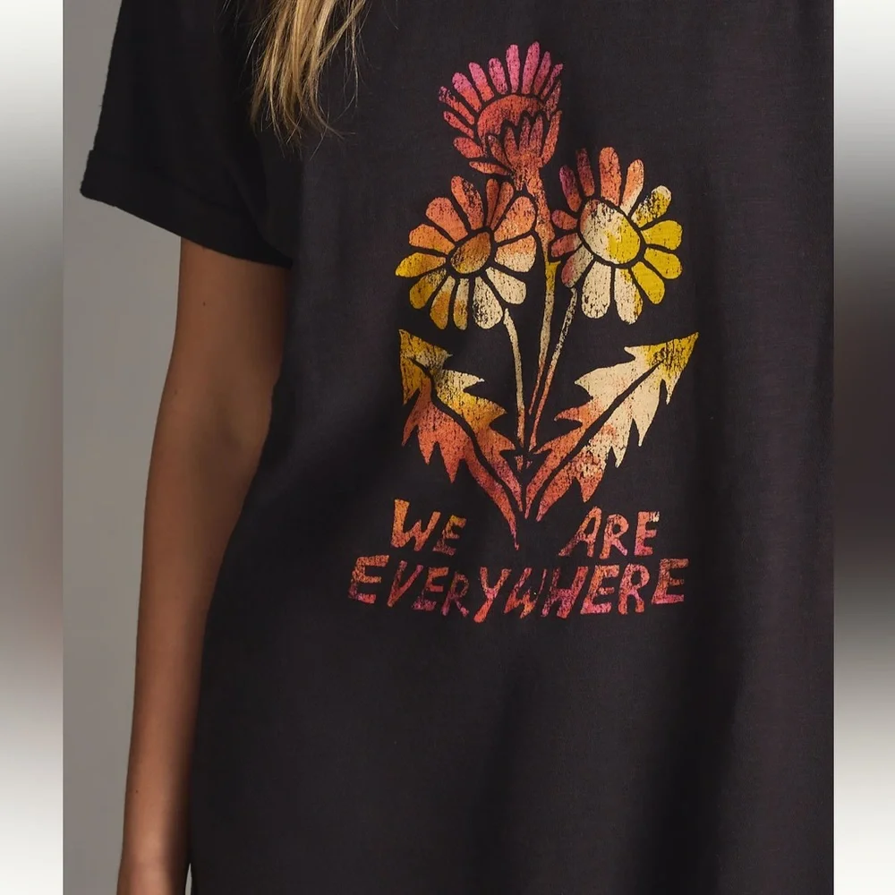 Anthropologie Lane Lloyd We Are Everywhere Graphic Oversized Tee_2